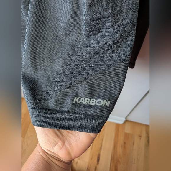 KARBON Men 1/4 Zip Crewneck Size L Dark Gray Color Sweatshirt - Picture 4 of 10